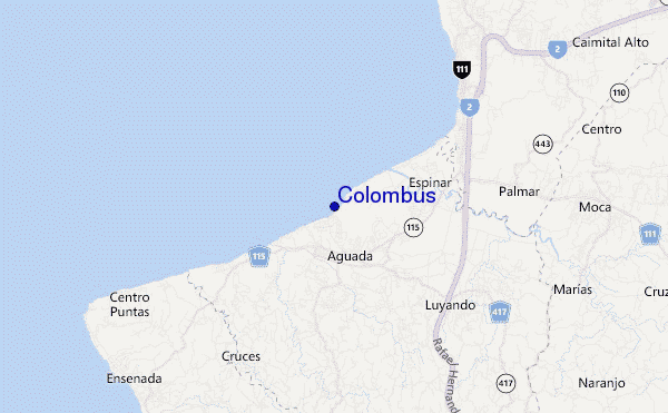 mapa de ubicación de Colombus