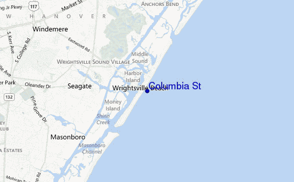 mapa de ubicación de Columbia St