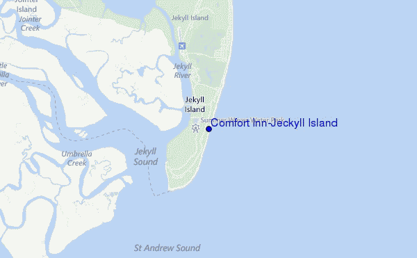 mapa de ubicación de Comfort Inn/Jeckyll Island