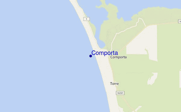 mapa de ubicación de Comporta