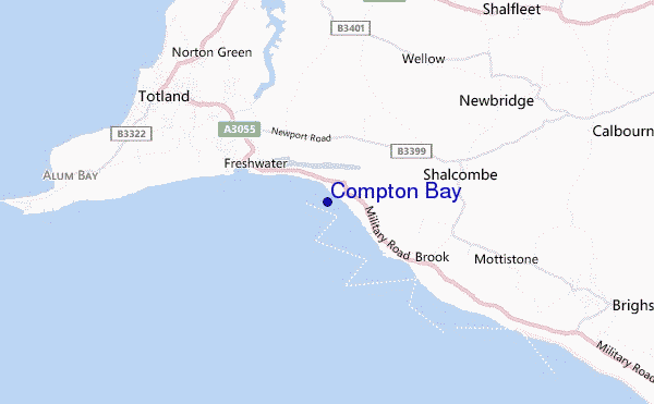 mapa de ubicación de Compton Bay