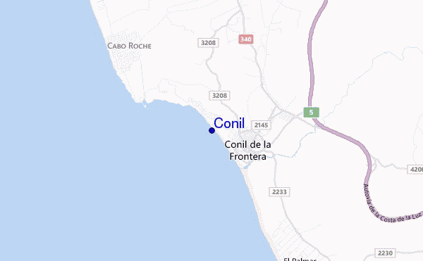 mapa de ubicación de Conil