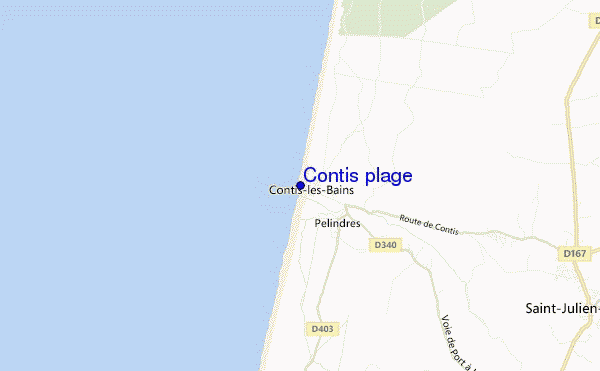 mapa de ubicación de Contis plage