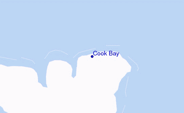 mapa de ubicación de Cook Bay