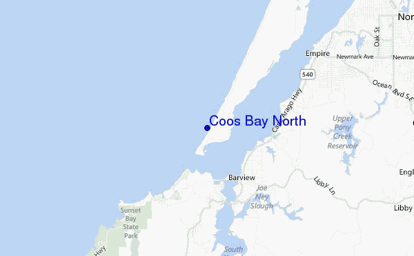 mapa de ubicación de Coos Bay North