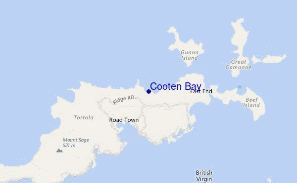 mapa de ubicación de Cooten Bay