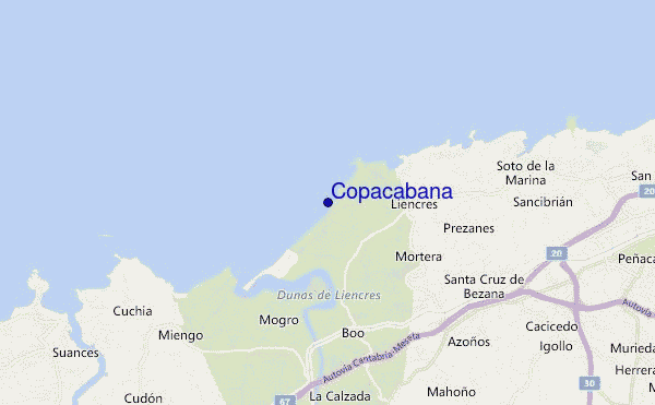 mapa de ubicación de Copacabana