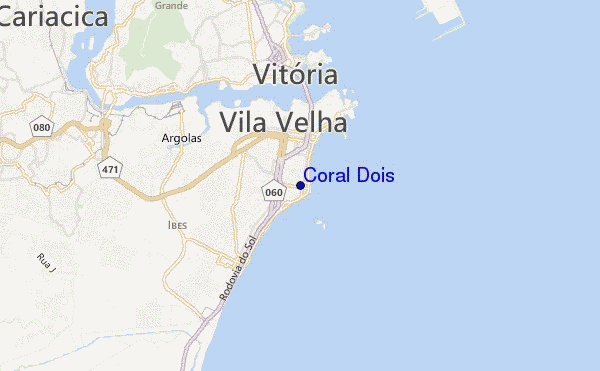 mapa de ubicación de Coral Dois