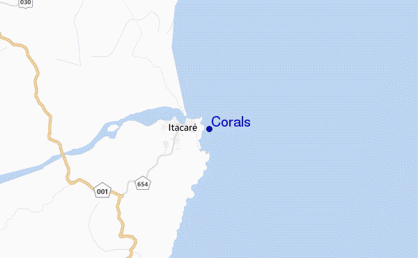 mapa de ubicación de Corals