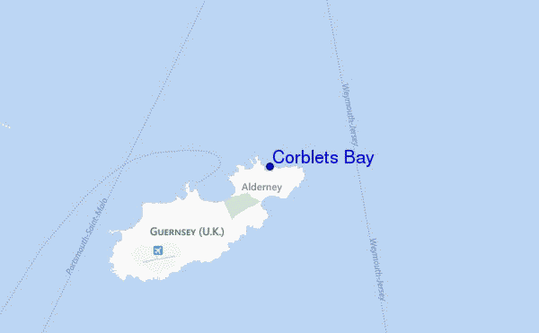mapa de ubicación de Corblets Bay