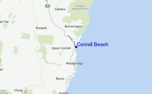 Corindi Beach Location Map