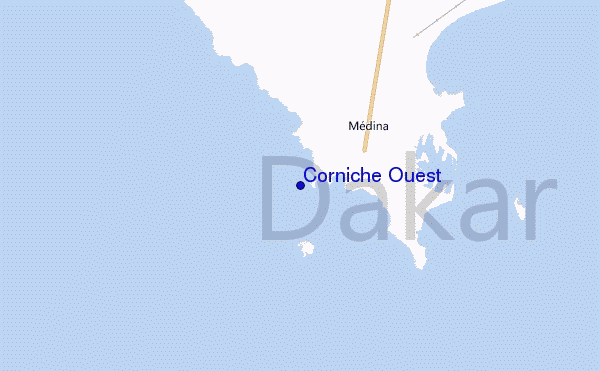 mapa de ubicación de Corniche Ouest