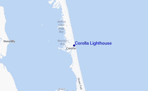 mapa de ubicación de Corolla Lighthouse