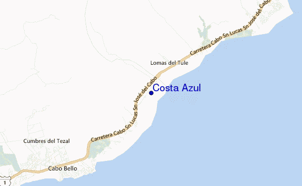 mapa de ubicación de Costa Azul