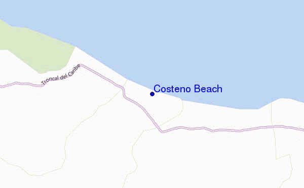 mapa de ubicación de Costeño Beach