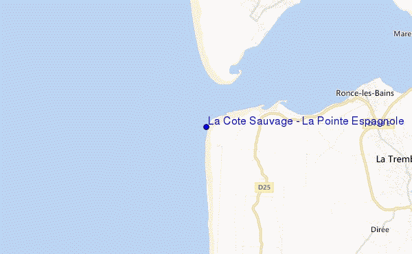 mapa de ubicación de La Cote Sauvage - La Pointe Espagnole