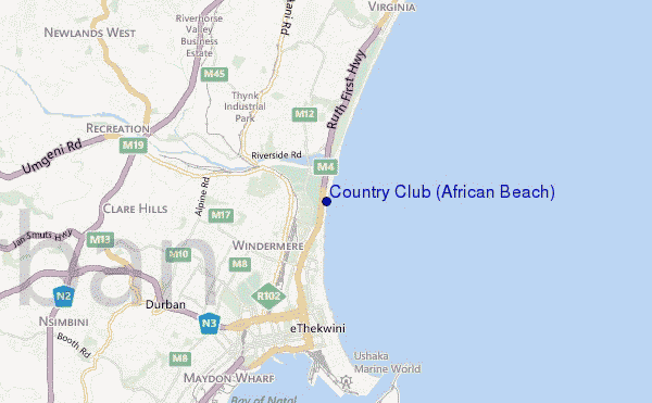 mapa de ubicación de Country Club (African Beach)