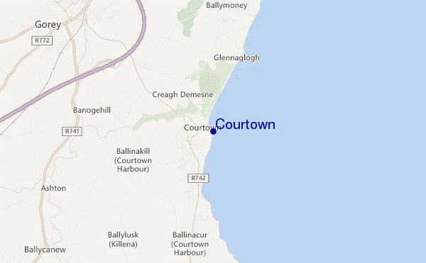 mapa de ubicación de Courtown