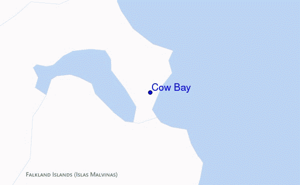 mapa de ubicación de Cow Bay