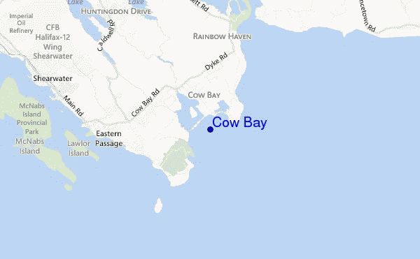 mapa de ubicación de Cow Bay