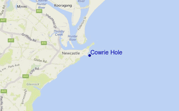 mapa de ubicación de Cowrie Hole