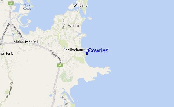 mapa de ubicación de Cowries