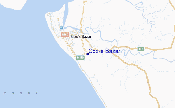 mapa de ubicación de Cox's Bazar