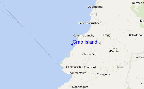 mapa de ubicación de Crab Island