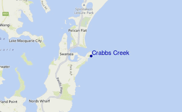 mapa de ubicación de Crabbs Creek