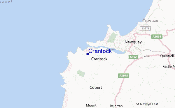 mapa de ubicación de Crantock