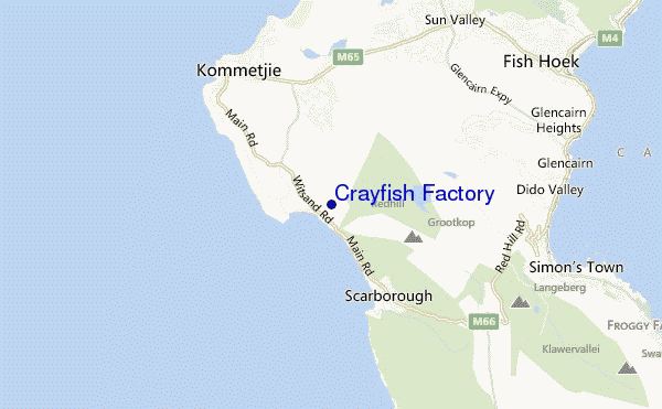 mapa de ubicación de Crayfish Factory