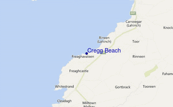 mapa de ubicación de Cregg Beach