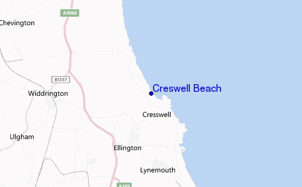 mapa de ubicación de Creswell Beach