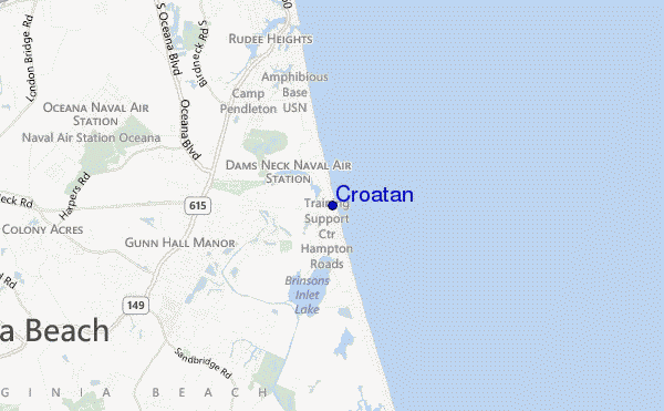 mapa de ubicación de Croatan