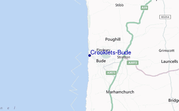 mapa de ubicación de Crooklets-Bude