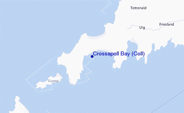 mapa de ubicación de Crossapoll Bay (Coll)