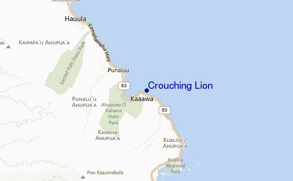 mapa de ubicación de Crouching Lion