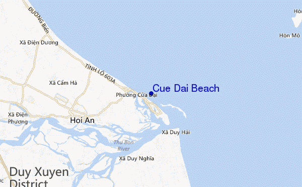 mapa de ubicación de Cue Dai Beach