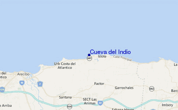 mapa de ubicación de Cueva del Indio