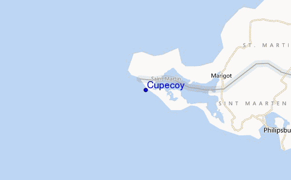 mapa de ubicación de Cupecoy
