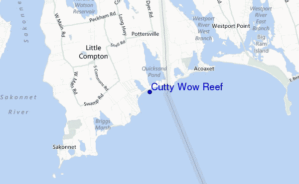 mapa de ubicación de Cutty Wow Reef