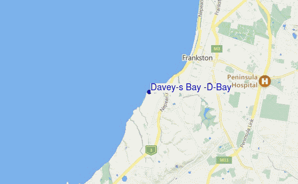 mapa de ubicación de Davey's Bay (D-Bay)