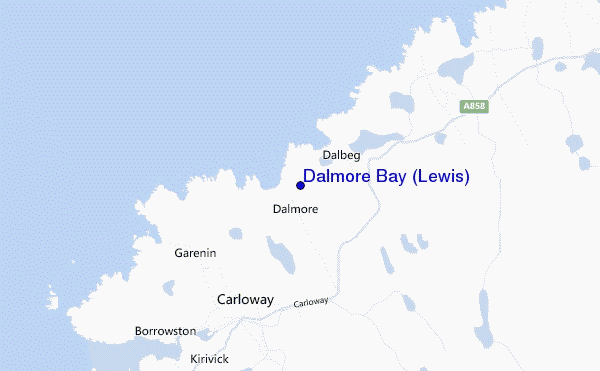 mapa de ubicación de Dalmore Bay (Lewis)