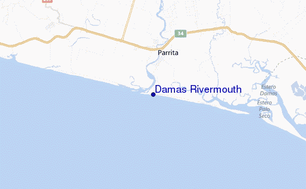mapa de ubicación de Damas Rivermouth