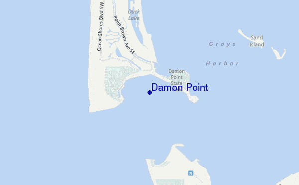 mapa de ubicación de Damon Point