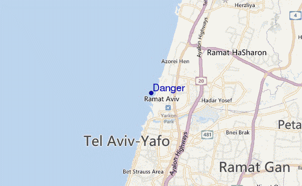 mapa de ubicación de Danger