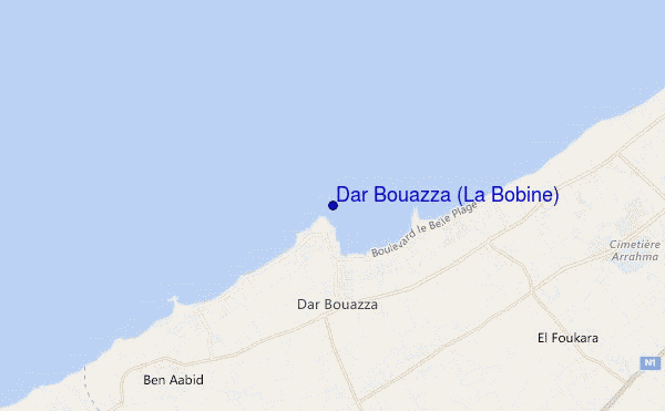 mapa de ubicación de Dar Bouazza (La Bobine)