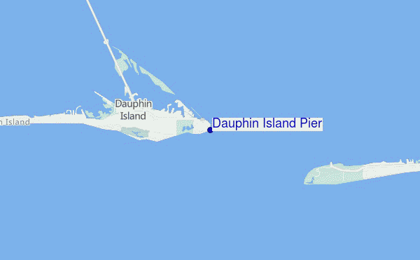 mapa de ubicación de Dauphin Island Pier