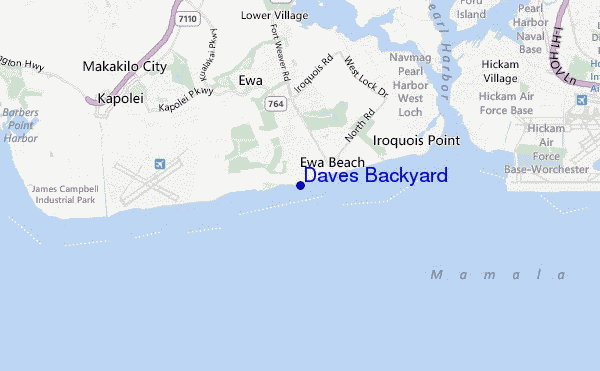 mapa de ubicación de Daves Backyard