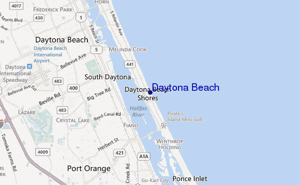 mapa de ubicación de Daytona Beach